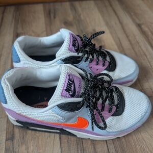 Nike Women's Shoes - White, Purple, and Orange